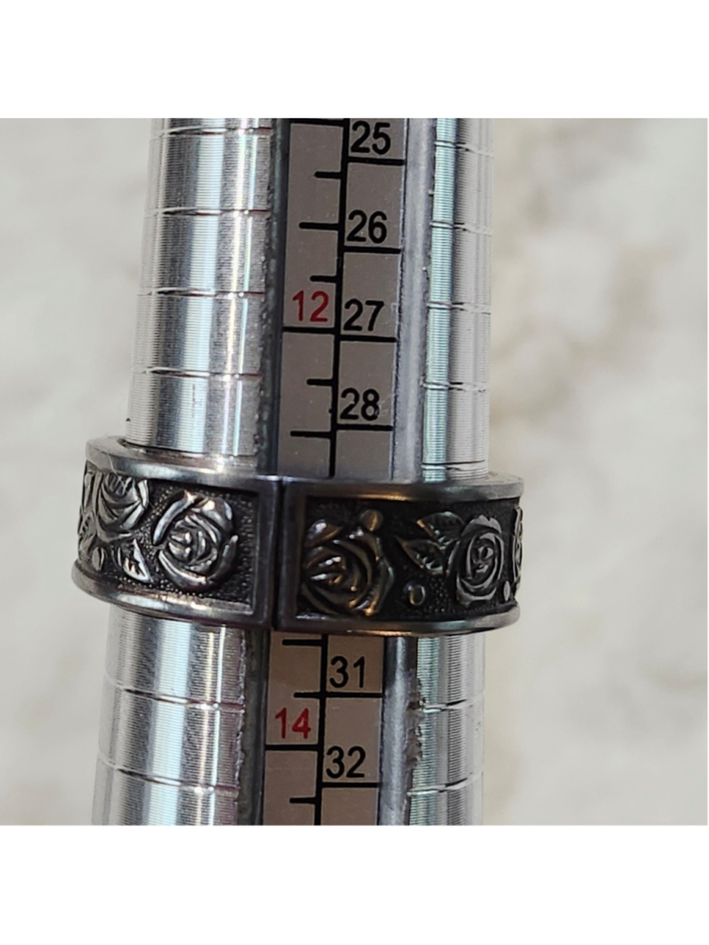 Rose Ring size 13 silverwear spoon ring - Picture 4 of 4
